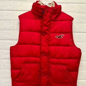 Hollister Red Full Zip Insulated Puffer Vest Men’s M